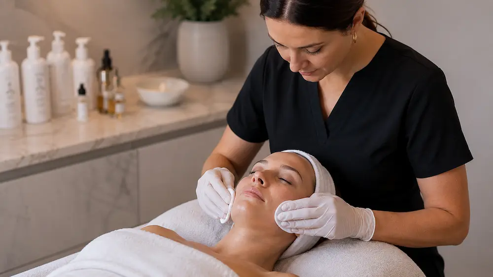Cleansing facial treatment in Teddington helping to remove impurities and restore skin clarity